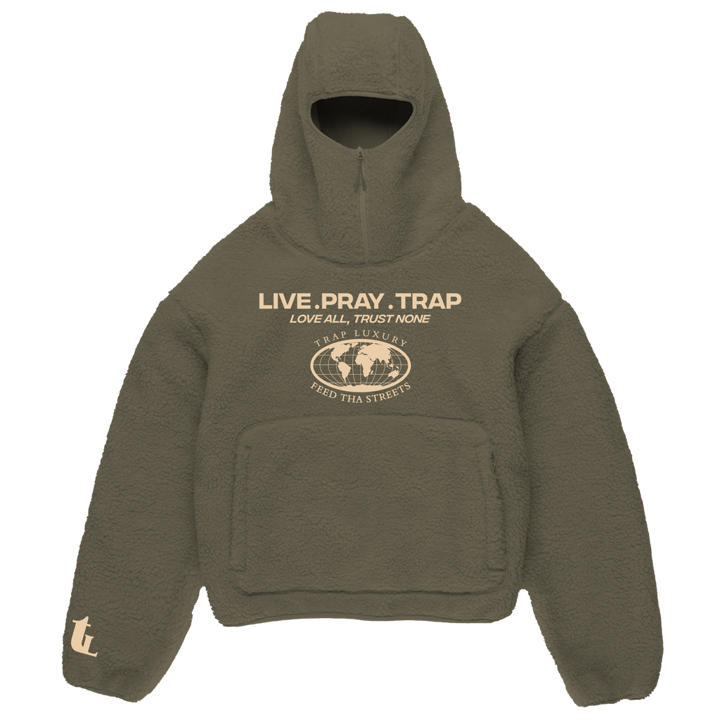 OLIVE DRAB SHERPA PULLOVER