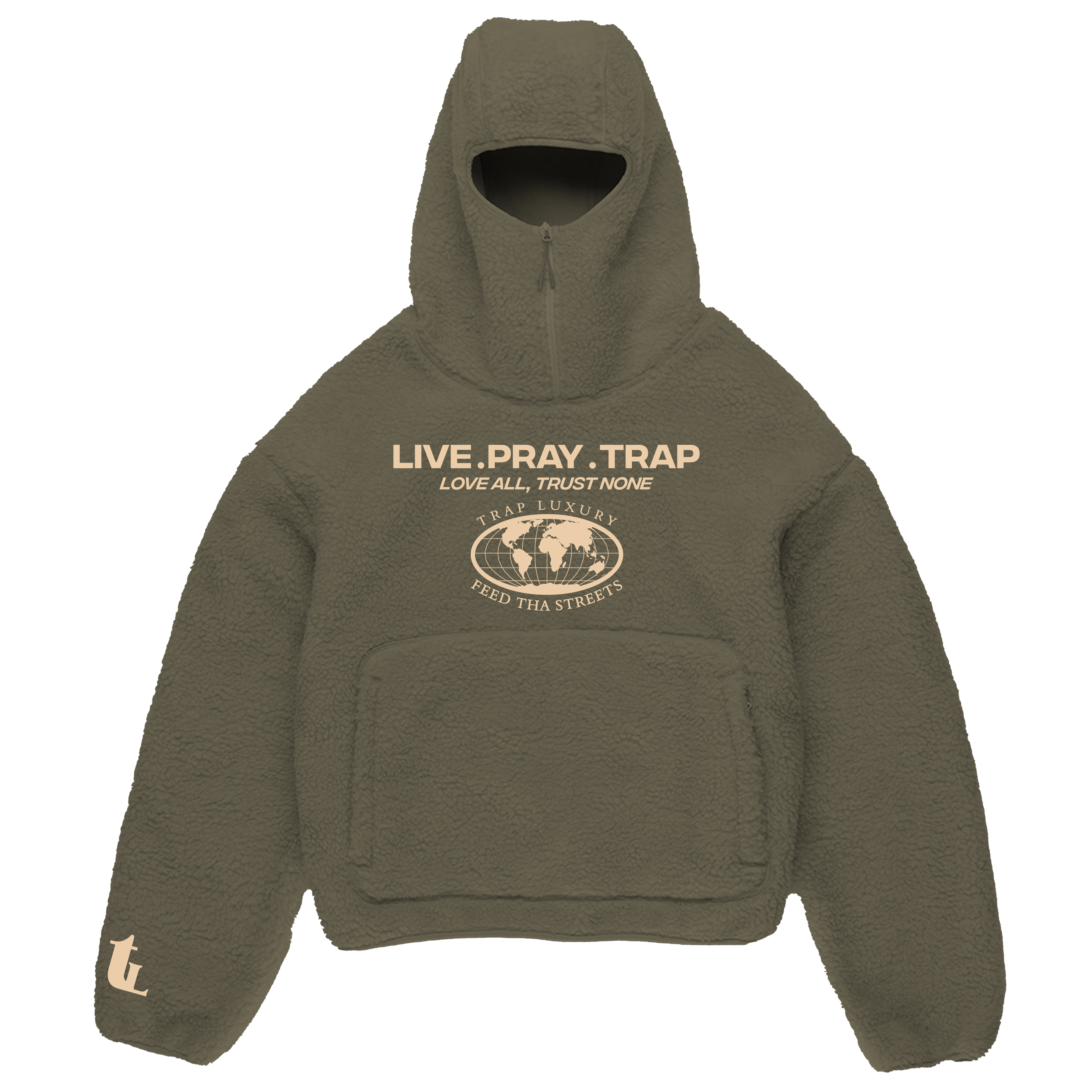 OLIVE DRAB SHERPA PULLOVER