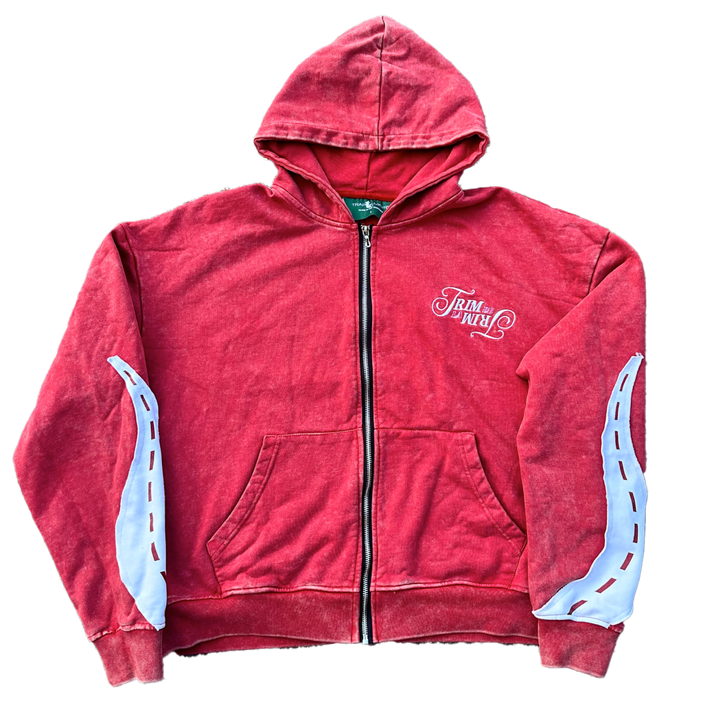 Brick Red "Trim De La Trim" Zip-Up Hoodie