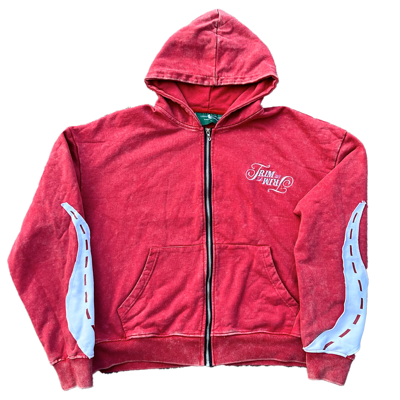 Brick Red "Trim De La Trim" Zip-Up Hoodie